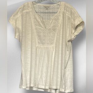 NWOT LUCKY BRAND WOMAN WHITE BOHO SHIRT SIZE SMALL